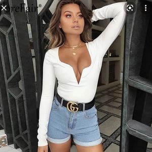 Tigermist white king sleeve bodysuit